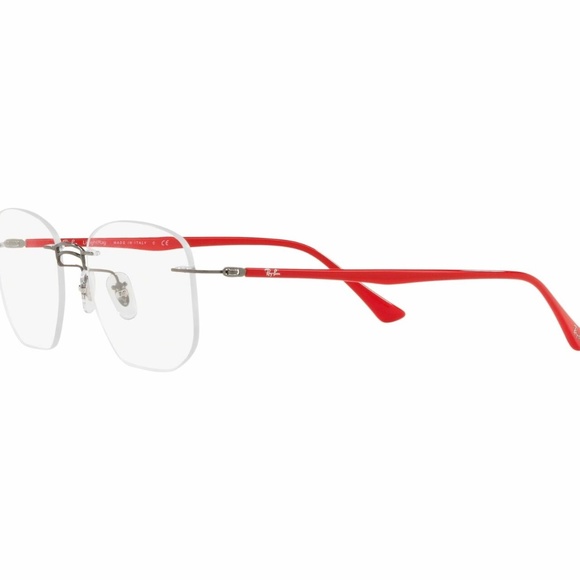 New Ray-Ban Frames LightRay Rimless Glasses Unisex Gunmetal Red rb 8757 1192 53 - Picture 6 of 6
